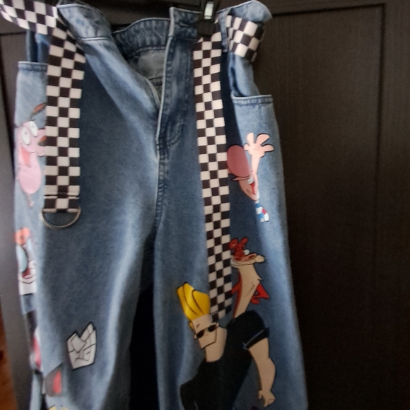 Hot Topic Blue Cartoon Graphic Women's Flare Jeans - Picture 5 of 6